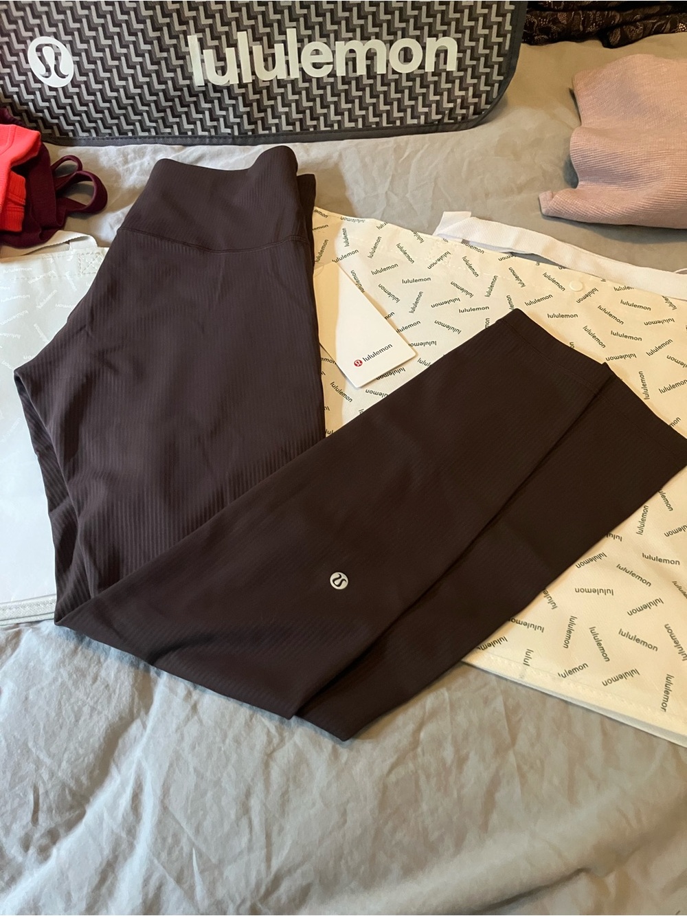 NWT Lululemon Wunder Train High-Rise Ribbed Tight 28", Sz 8, ESPRESSO